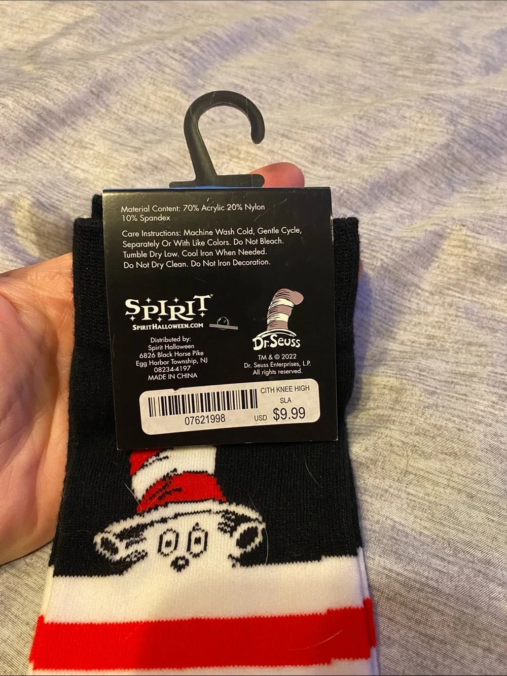 Dr. Seuss The Cat in the Hat‎ Unisex Knee High Socks Size 6-10 NWT